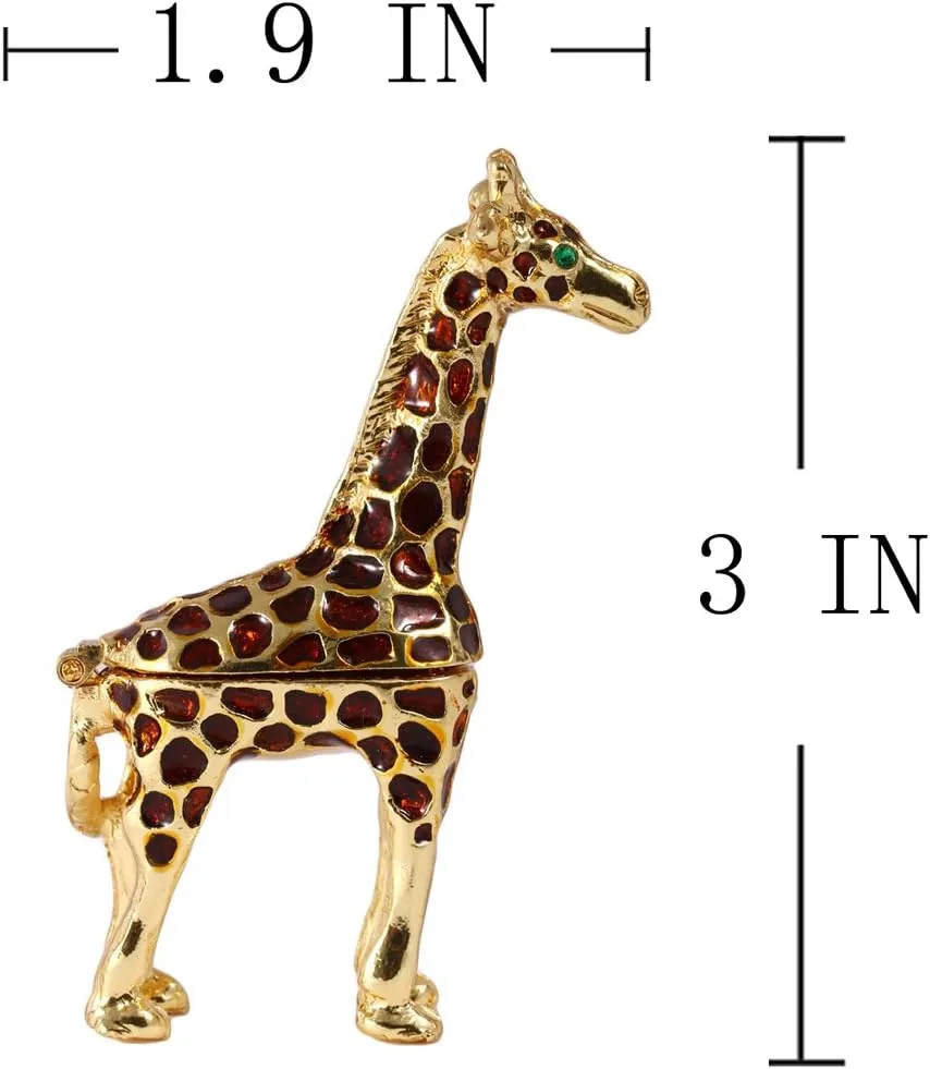 YU FENG Ring Holder Hinged Trinket Boxes for Gifts,Jewelry Boxes Organizer Display Holder (giraffe trinket box)