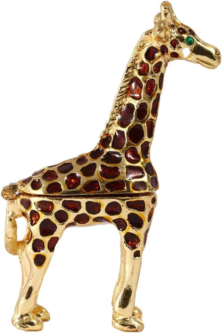 YU FENG Ring Holder Hinged Trinket Boxes for Gifts,Jewelry Boxes Organizer Display Holder (giraffe trinket box)