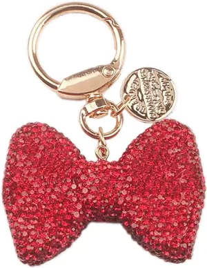 Zirconia Bowknot Keychain Colorful Rhinestone Bow Key Ring for Women for Car Keys Holder Bag Purse